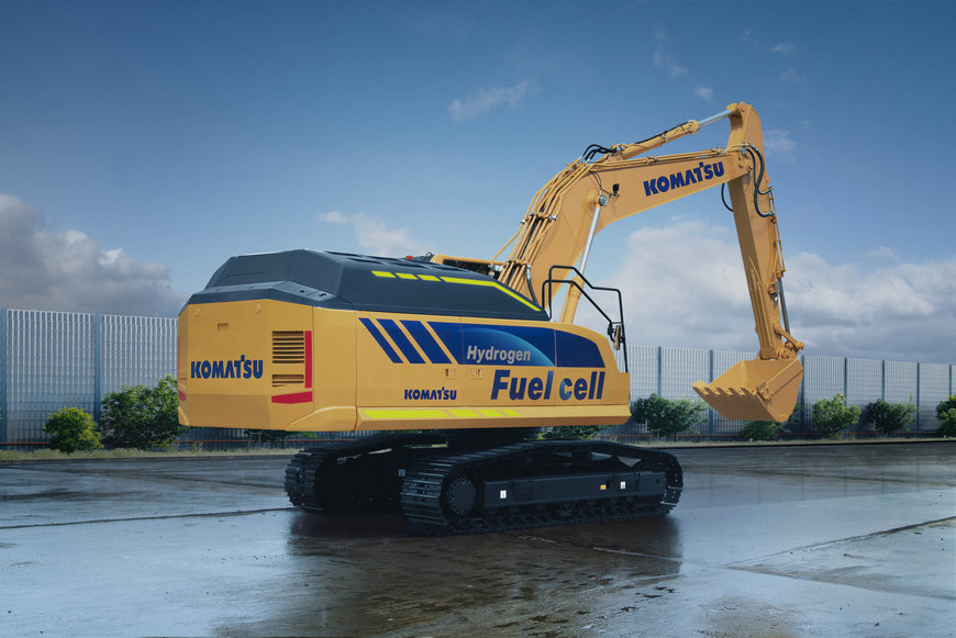 Komatsu introduces a medium-sized hydraulic excavator with hydrogen fuel cell system 